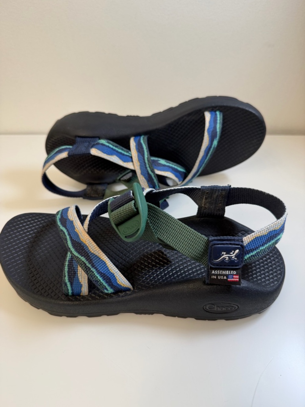 Chaco   Blue Green Strappy Adjustable Strap Outdoor Sandals Size 7 - Picture 5 of 12